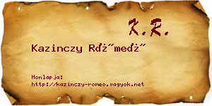 Kazinczy Rómeó névjegykártya